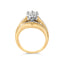 Ensemble de Bagues de Fiançailles en Or Jaune 14K avec Diamants en Cluster en Forme de Chevron - Tai