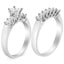 Anillo de Compromiso de Diamantes de Princesa de 5 Piedras en Oro Blanco de 14K 1.5 Cttw