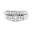 Anillo de Compromiso de Diamantes de Princesa de 5 Piedras en Oro Blanco de 14K 1.5 Cttw