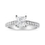 Anillo de Compromiso de Diamante Princesa de Oro Blanco de 14K - 1 1/5 Cttw