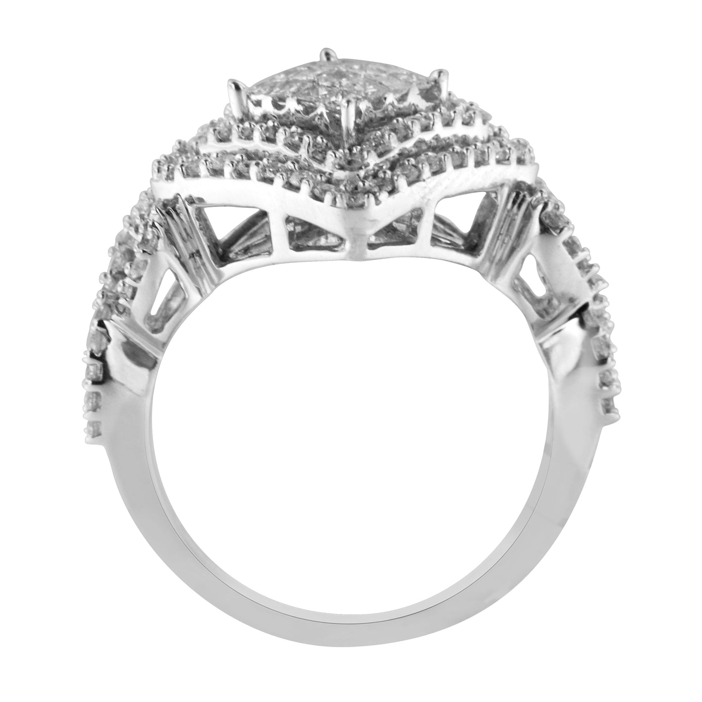 14KT White Gold Diamond Composite Engagement Ring