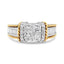 Bague de fiançailles en diamant taille princesse en or blanc et jaune 14K 1,5 Cttw