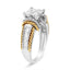 Bague de fiançailles en diamant taille princesse en or blanc et jaune 14K 1,5 Cttw