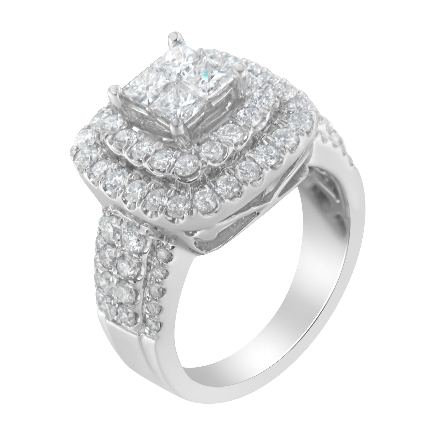 14KT White Gold Diamond Engagement Ring - 2 1/4 cttw