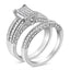 Conjunto de Anillo de Compromiso de Diamantes de Plata Esterlina .925 3/4 Cttw - Talla 6.5