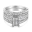 Conjunto de Anillo de Compromiso de Diamantes de Plata Esterlina .925 3/4 Cttw - Talla 6.5