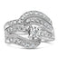 Bague de fiançailles en diamant croisé en argent sterling .925 - Taille 7