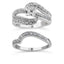 Bague de fiançailles en diamant croisé en argent sterling .925 - Taille 7
