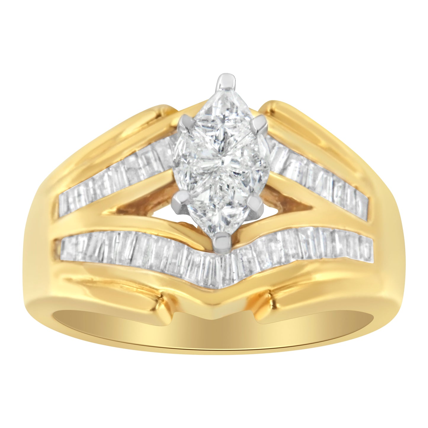 14KT Two-Toned Gold Diamond Cocktail Ring