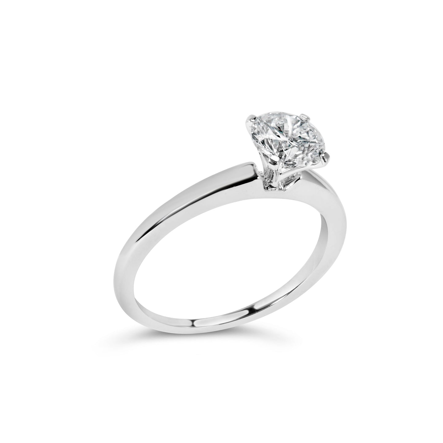 Bague de fiançailles solitaire en diamant cultivé en laboratoire en or blanc 14K - Taille 7