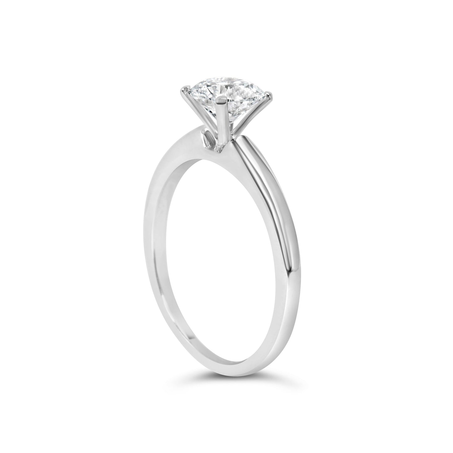 Bague de fiançailles solitaire en diamant cultivé en laboratoire en or blanc 14K - Taille 7
