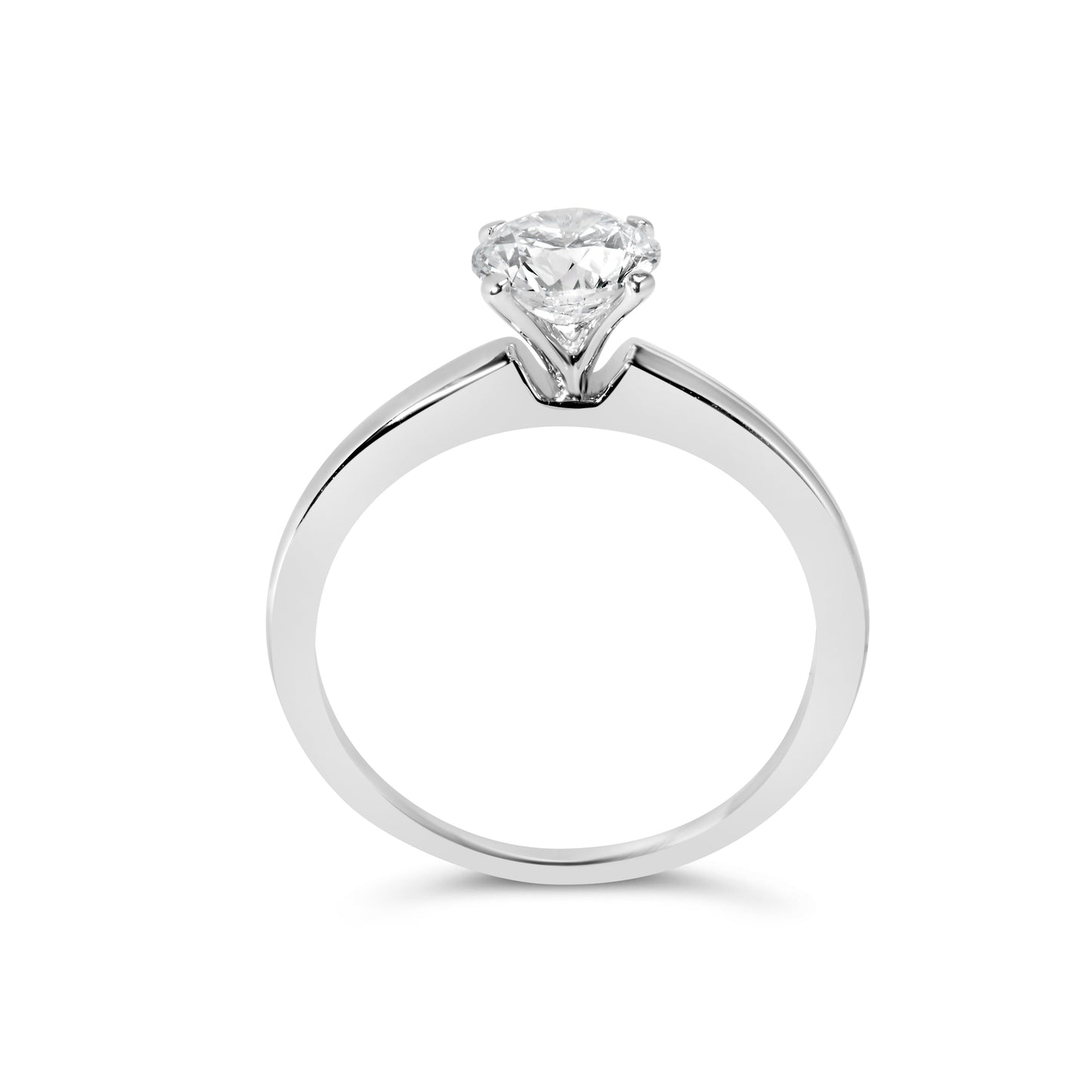Bague de fiançailles solitaire en diamant cultivé en laboratoire en or blanc 14K - Taille 7