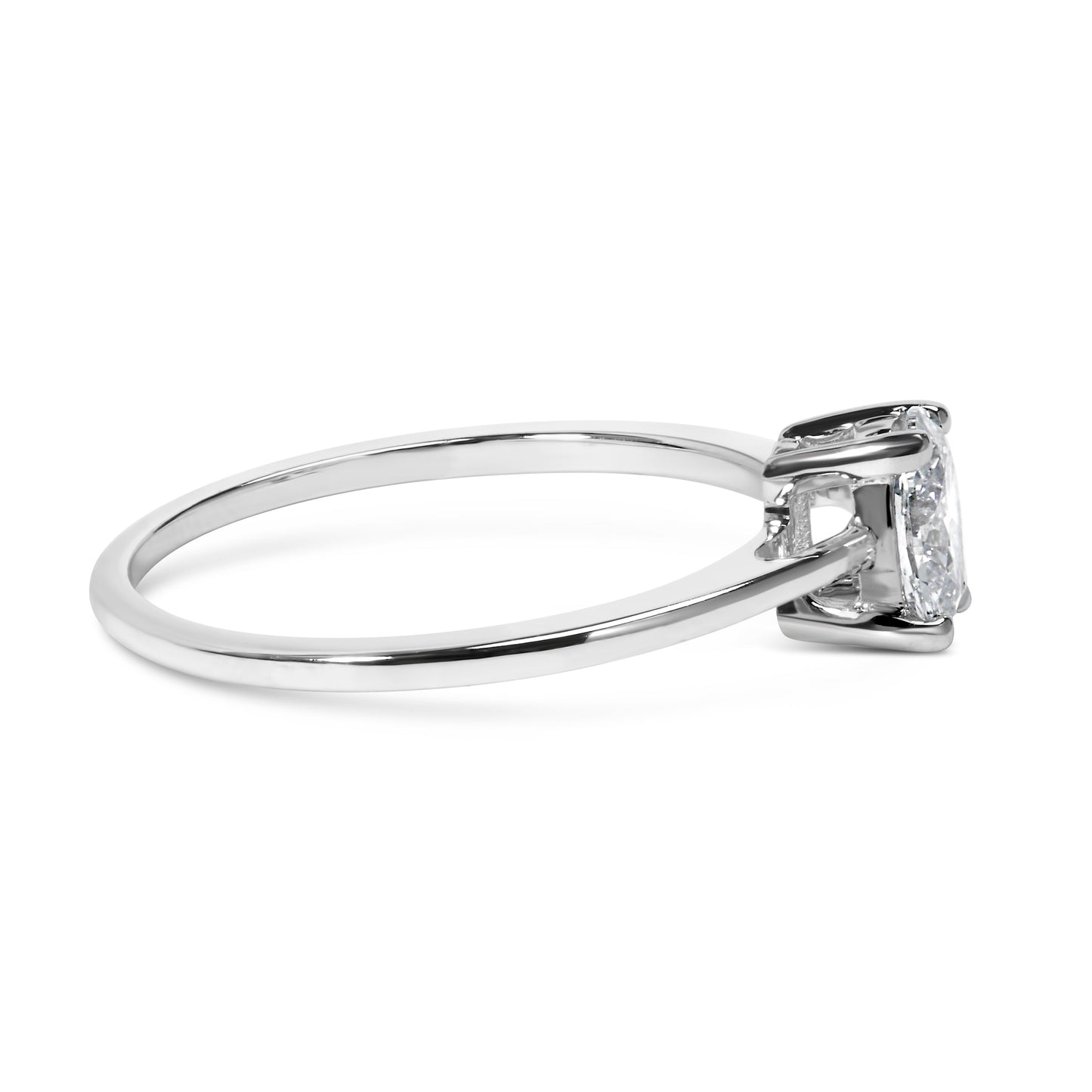 14K White Gold 1/2 Cttw Oval Lab Grown Diamond Solitaire Engagement Ring - Size 7