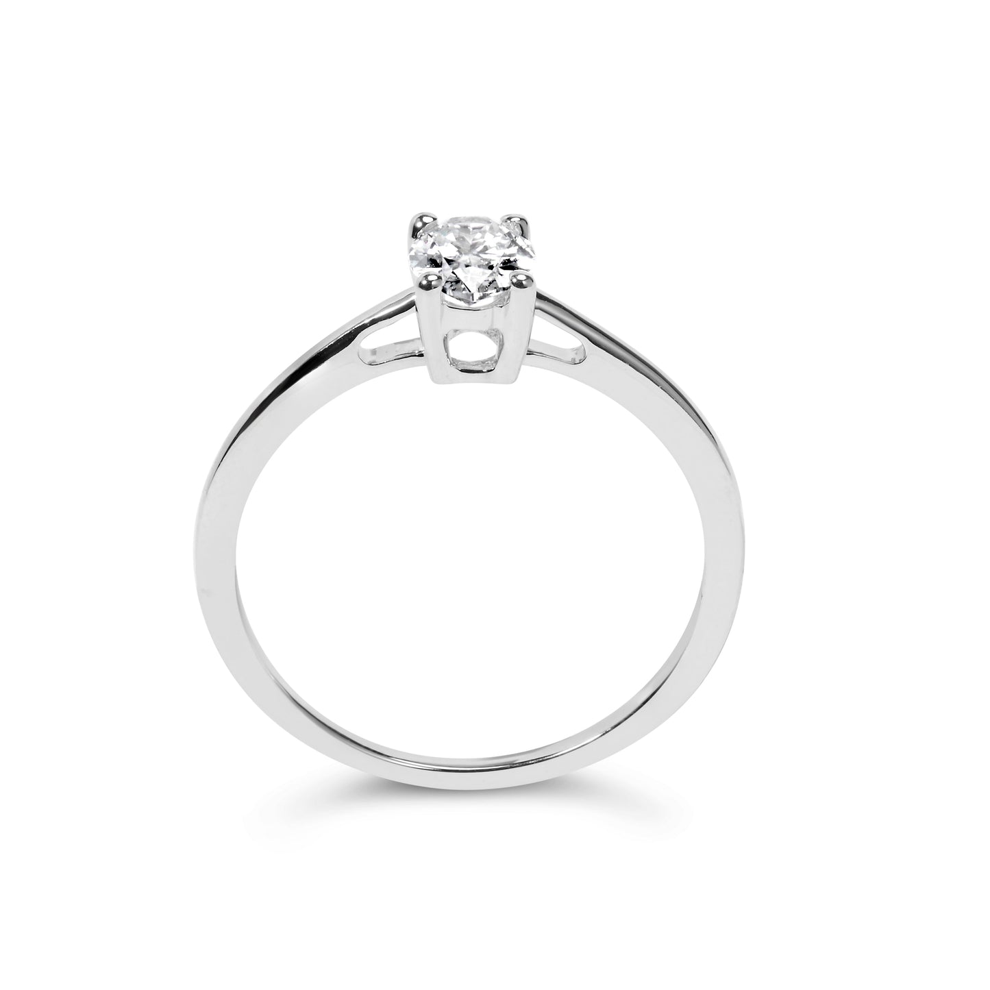14K White Gold 1/2 Cttw Oval Lab Grown Diamond Solitaire Engagement Ring - Size 7