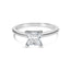 Bague de fiançailles solitaire en diamant lab-grown princesse en or blanc 14K
