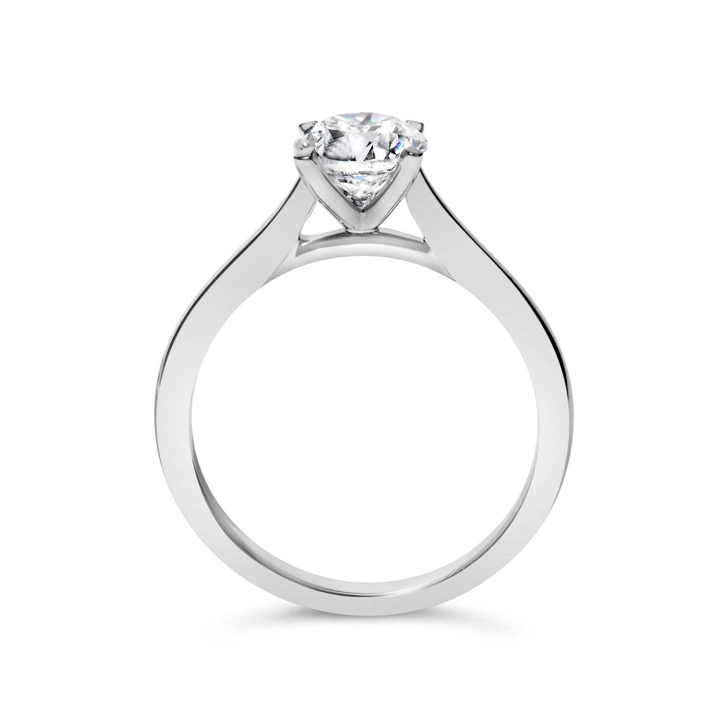 Anillo de Compromiso Solitario con Diamante Creado en Laboratorio en Oro Blanco de 14K con Garra de