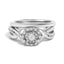 Bague de fiançailles en argent sterling 925 avec halo de diamants - Taille 7