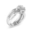 Bague de fiançailles en argent sterling 925 avec halo de diamants - Taille 7