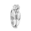 Bague de fiançailles en argent sterling 925 avec halo de diamants - Taille 7