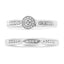 Anillo de Conjunto Nupcial con Acento de Diamante en Plata Esterlina .925 - Talla 7