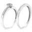 Anillo de Conjunto Nupcial con Acento de Diamante en Plata Esterlina .925 - Talla 7