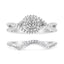 Anillo de Conjunto de Boda con Halo de Diamantes de Plata Esterlina .925 - Talla 7