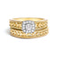 Ensemble de Bagues de Fiançailles en Argent Sterling Plaqué Or Jaune 14K avec Halo de Diamants - Tai