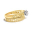 Ensemble de Bagues de Fiançailles en Argent Sterling Plaqué Or Jaune 14K avec Halo de Diamants - Tai
