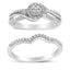Bague de fiançailles en argent sterling .925 avec cadre en diamant composite de 1/3 Cttw taille 7