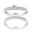 Ensemble de Bague de Fiançailles en Argent Sterling .925 avec Diamant - Taille 7