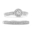 Anillo de Compromiso con Halo de Diamantes de Plata Esterlina .925 1/2 Ctw Conjunto Nupcial