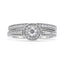 Anillo de Compromiso con Halo de Diamantes de Plata Esterlina .925 1/2 Ctw Conjunto Nupcial