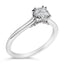 14K White Gold Lab Grown Diamond Cathedral Engagement Ring - Size 5