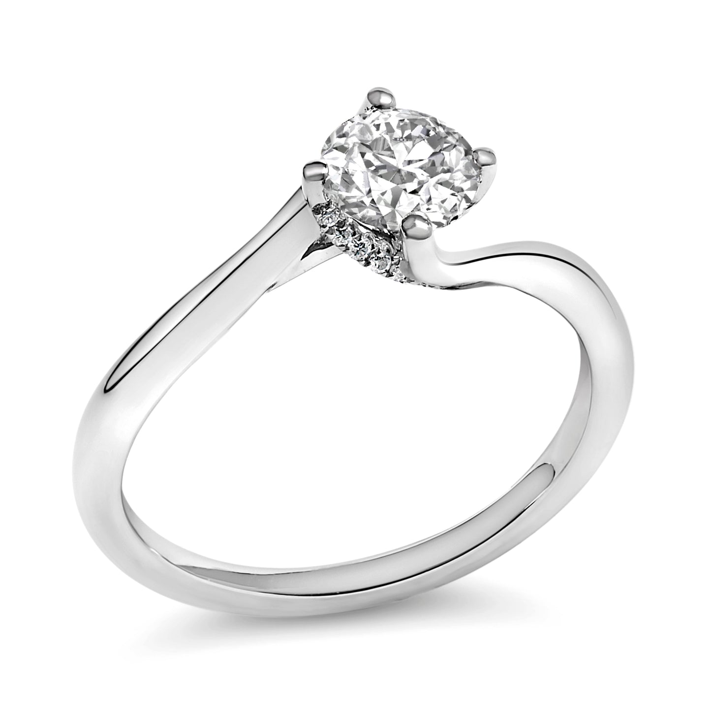 Bague de fiançailles en diamant cultivé en laboratoire en or blanc 14K - Taille 5