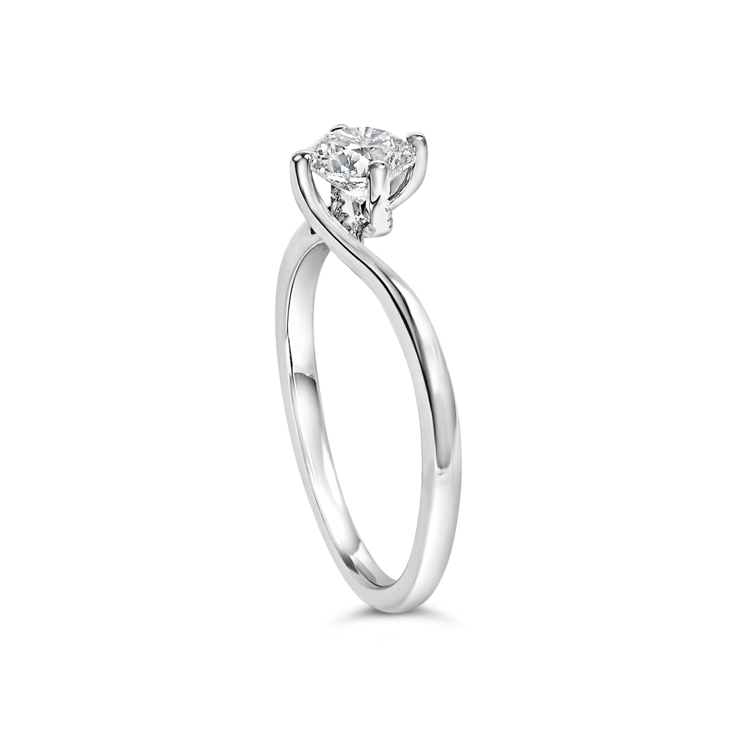 Bague de fiançailles en diamant cultivé en laboratoire en or blanc 14K - Taille 5