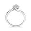 Bague de fiançailles en diamant cultivé en laboratoire en or blanc 14K - Taille 5