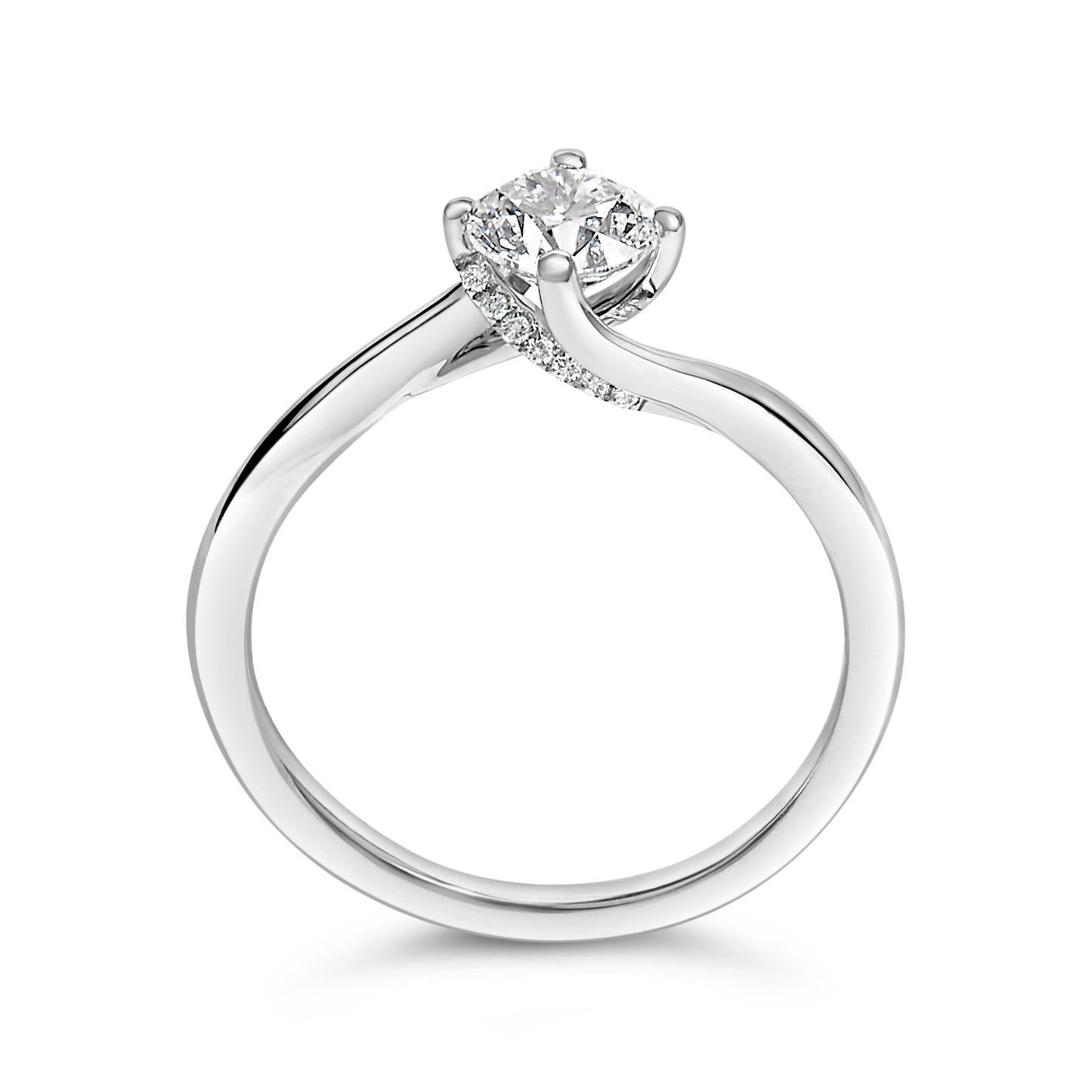 Bague de fiançailles en diamant cultivé en laboratoire en or blanc 14K - Taille 5