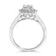 Anillo de Compromiso Ovalado Halo de Diamante Creado en Laboratorio de Oro Blanco de 14K - Talla 7