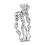 14K White Gold Vintage Style Lab Grown Diamond Engagement Ring Set