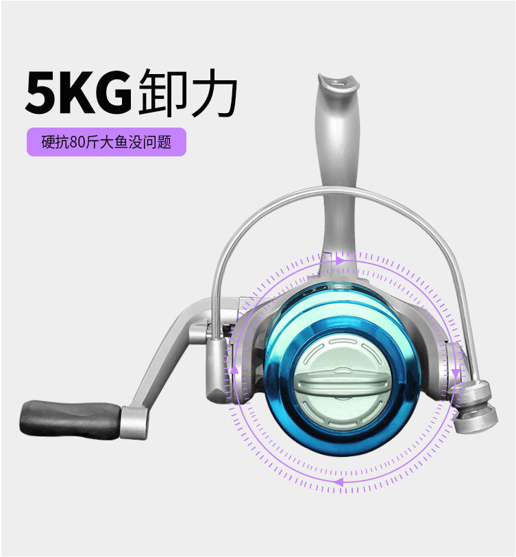 LINNHUE Fishing Reel FA1000-6000 No Gap Metal Spool Max Drag 8KG Pike Spinning Reel High Speed 5.2:1 Reel Fishing Gear Pesca - Korvel