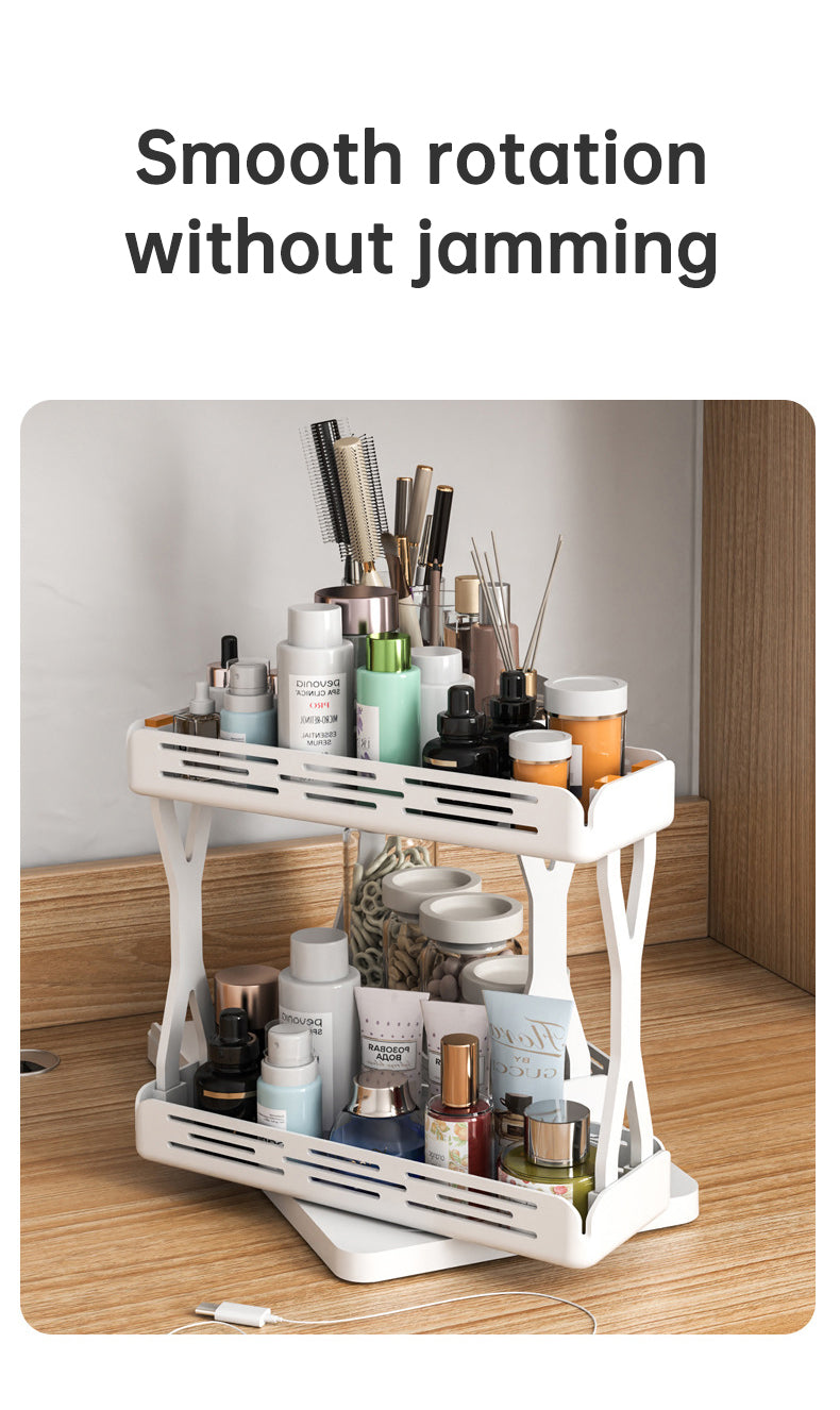 Pull out Rotating Spice Rack Organizer for Cabinet Rotate Makeup Organizer Slide Bottle Box Holder Plastic Seasoning Spice Rack - Korvel
