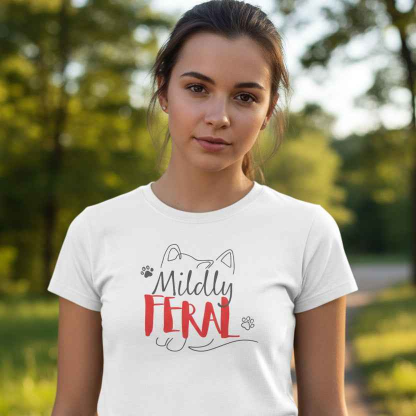Mildly Feral Women’s Tee - Soft Fabric, Sharp Personality