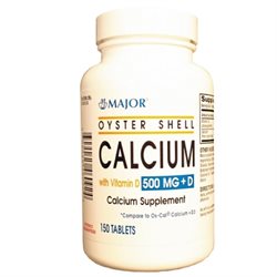 Calcio de Concha de Ostra Mayor con Vitamina D - 500 mg