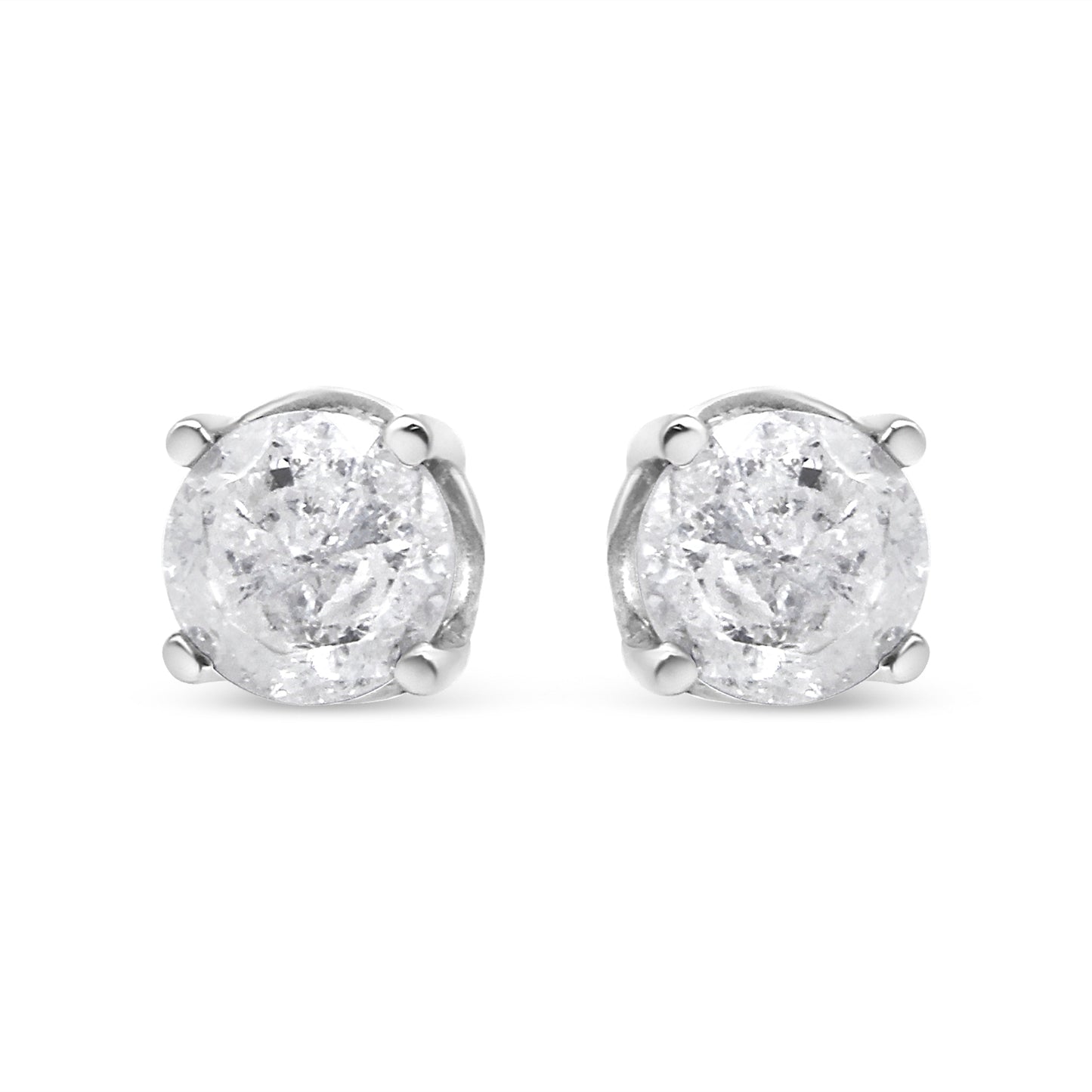14K White Gold Lab Grown Diamond Classic Stud Earrings