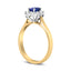Bague Halo en Diamant et Tanzanite Bleue en Or Jaune 14K - Taille 7.75