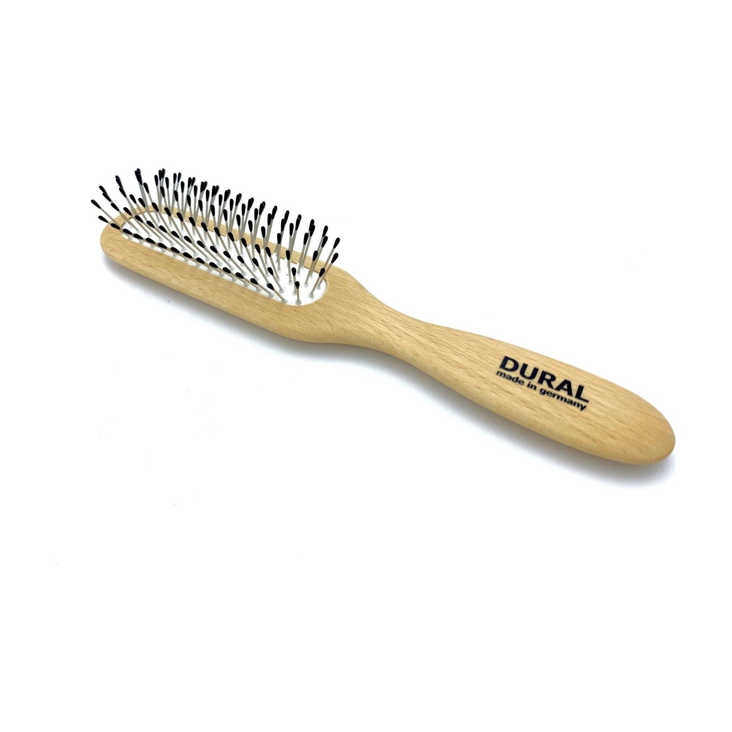 Brosse à cheveux Dural pour le coiffage et les soins avec un manche en bois de hêtre