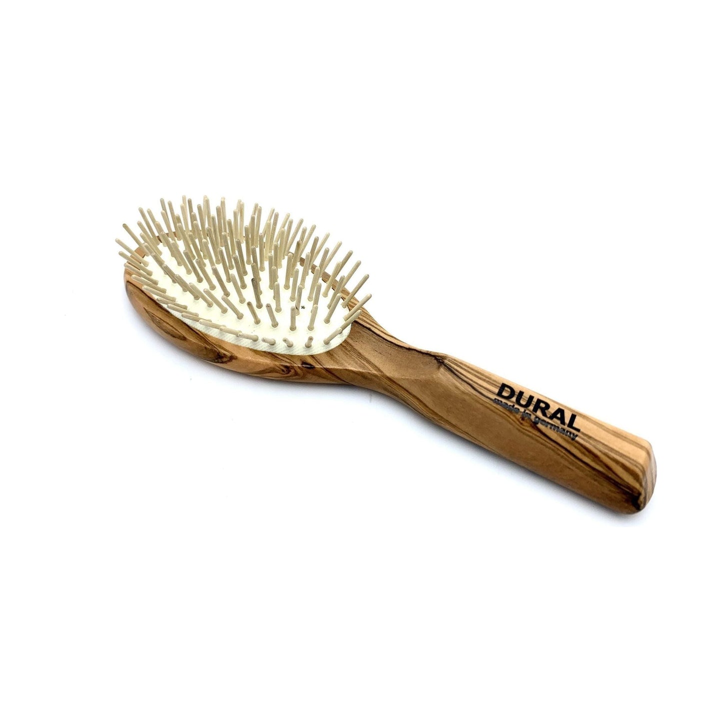 Cepillo de Pelo Dural con Almohadilla de Goma y Púas de Madera - Madera de Olivo