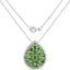 Colgante de cromo diopsido genuino de 4.65 quilates en plata esterlina