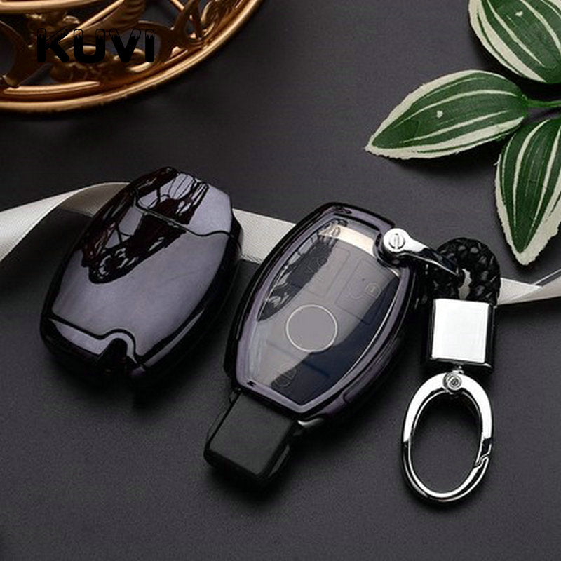 Hight quality PC+TPU key case cover Key case protective shell holder for Mercedes benz A B R G Class GLK GLA w204 W251 W463 W176 - Korvel