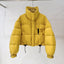 Veste courte matelassée épaulée à col montant de style coréen